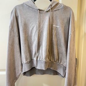Collusion acid wash cropped hoodie